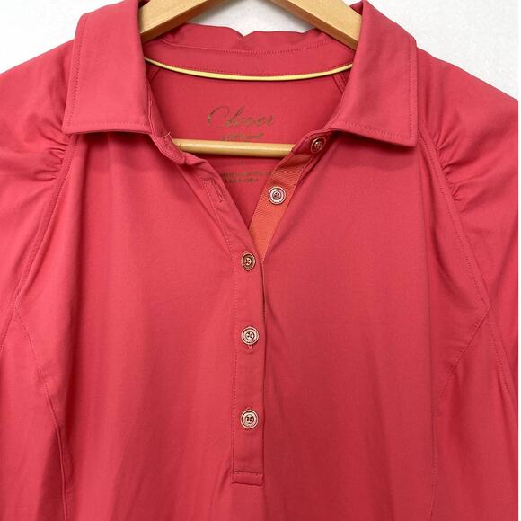 Clover by Bobby Jones Short Sleeve Golf Polo Coral Womens Large - Picture 2 of 8